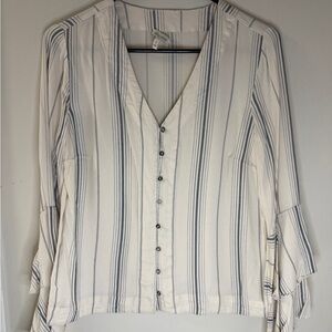 Ella Moss Blue and White Striped Blouse
